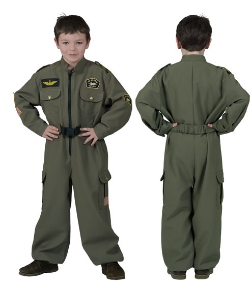 TOP GUN DELUXE Pilota Costume Uomo Aviator Tuta Vestito + EUR 135