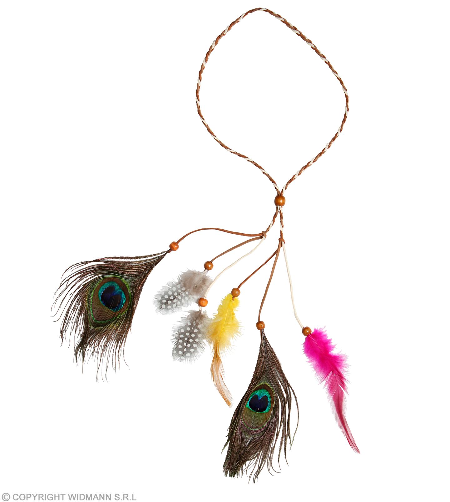 Fascia per testa con piume indiana multicolore - Abiti e Maschere